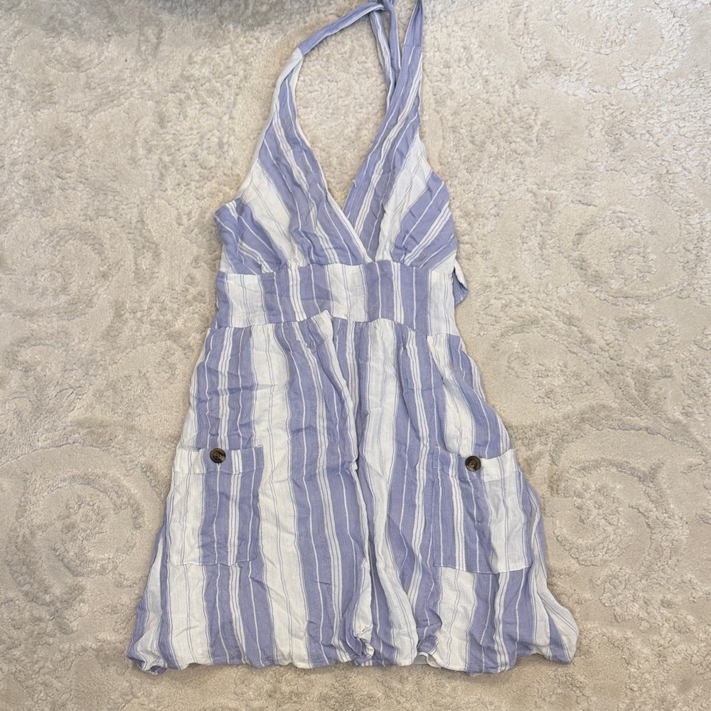 American Eagle Outfitters Lavender and White Striped Dress